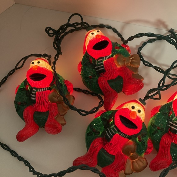 Elmo Sesame Street Christmas Light Set 10 Indoor/Outdoor 1998 Works Great - Picture 4 of 10